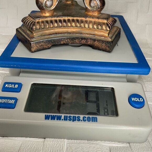 Vintage Antique Heavy Candlestick Holder 7 3/4” Tall Beautiful‎ Ornate - Picture 8 of 8